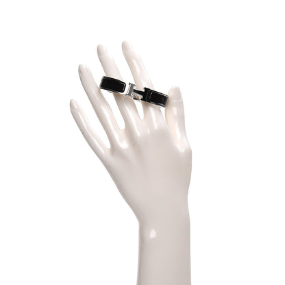 Hermes Enamel Narrow Clic Clac H Bracelet PM Black 2 of 7