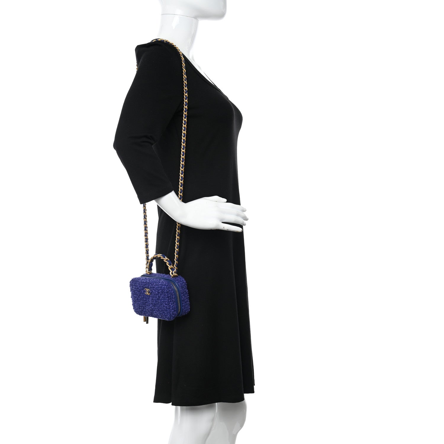 Chanel Tweed Top Handle Vanity Case Purple 2 of 11