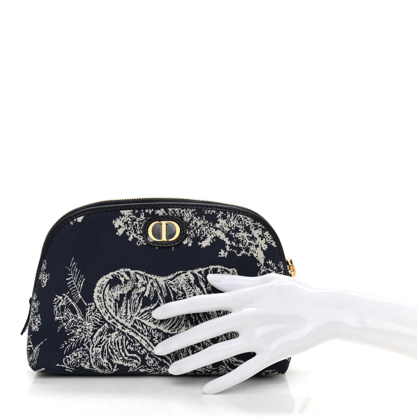 Embroidered Toile De Jouy 30 Montaigne Cosmetic Pouch Blue