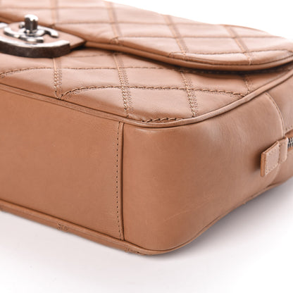 Chanel Calfskin Quilted Jumbo Coco Sporran Flap Light Brown 6 of 10
