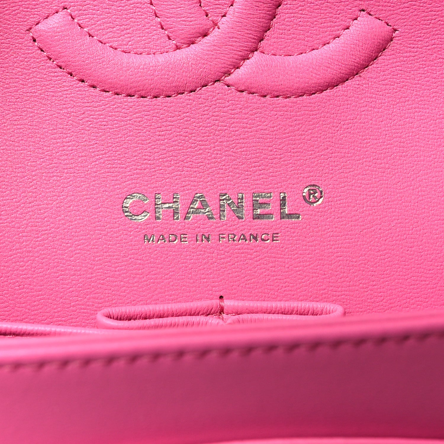 Chanel Lambskin Quilted Medium Double Flap Neon Pink 6 of 11