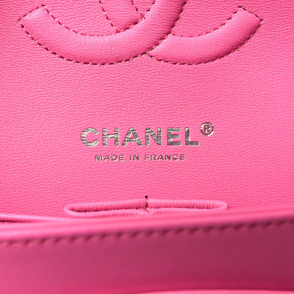 Chanel Lambskin Quilted Medium Double Flap Neon Pink 6 of 11