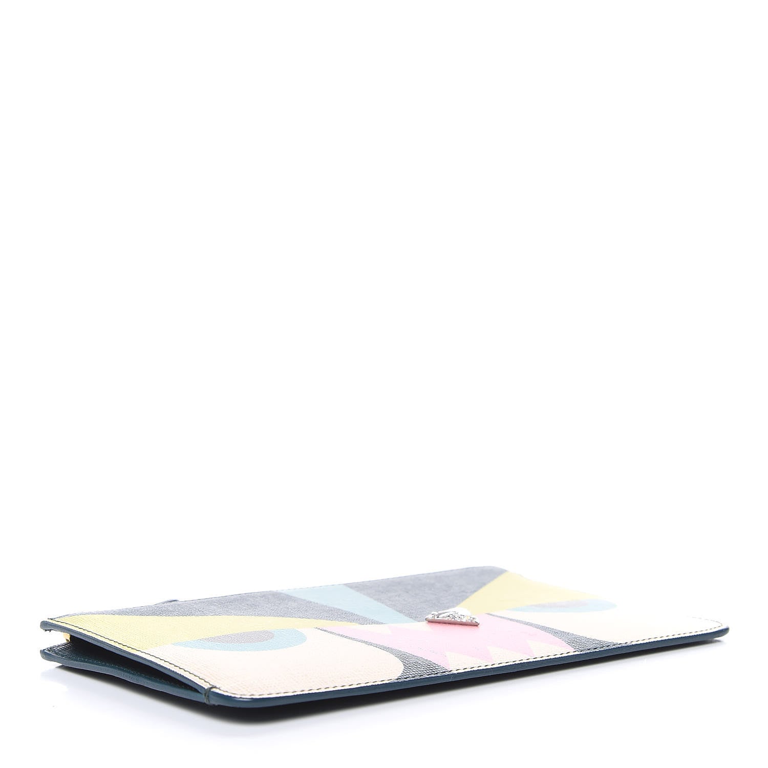 Fendi Vitello Crystal Tooth Monster Zip Pouch Oceano Multicolor 4 of 8