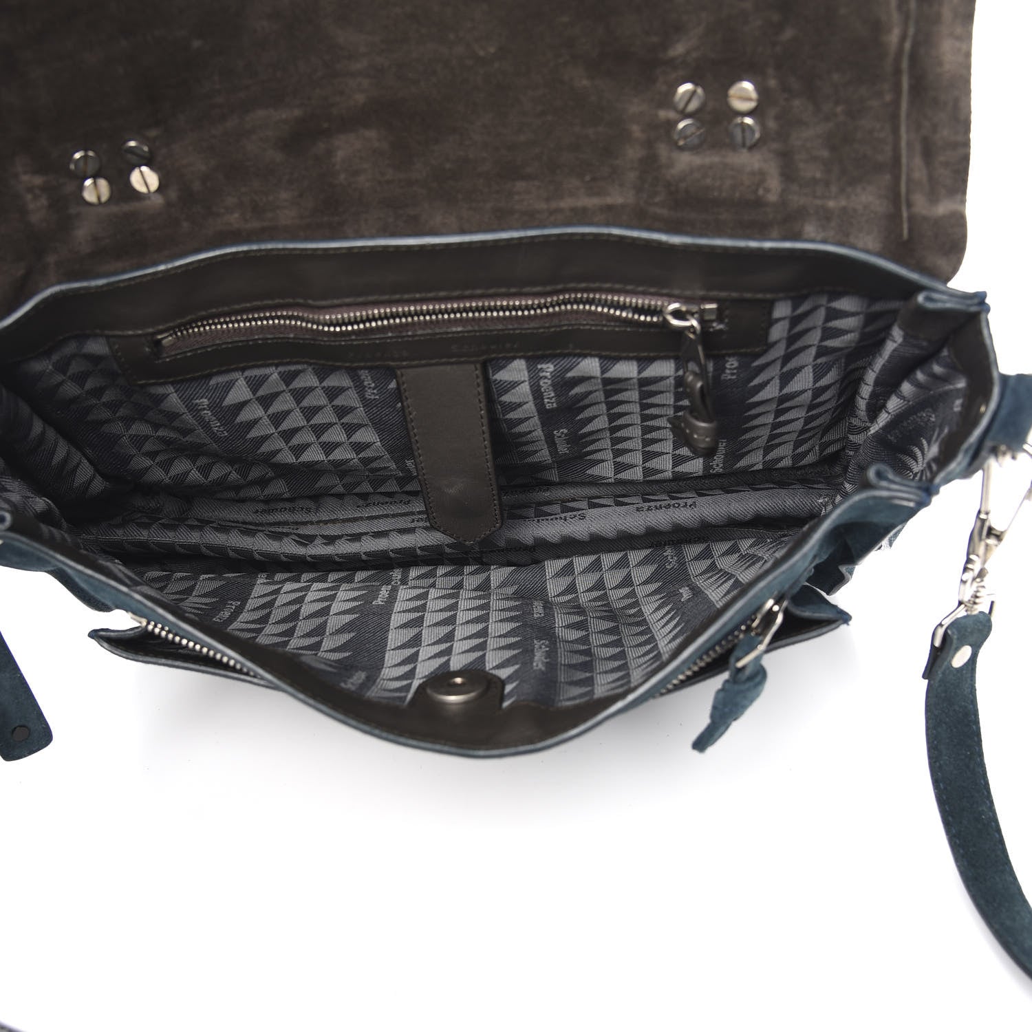 Proenza Schouler Suede Fringe Medium PS1 Satchel Blue 4 of 10