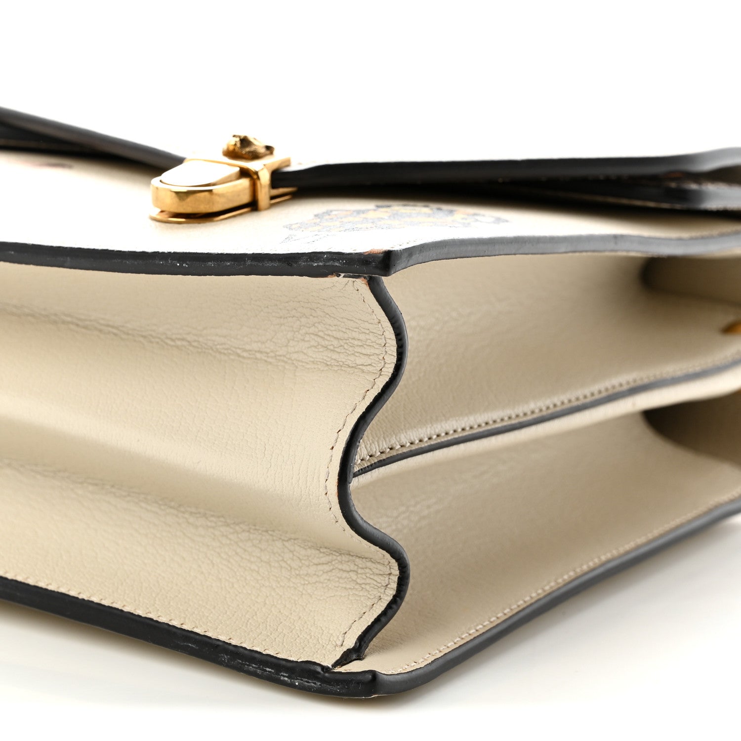 Gucci Calfskin Snakeskin Studded Medium Ottilia Top Handle Bag White 11 of 11