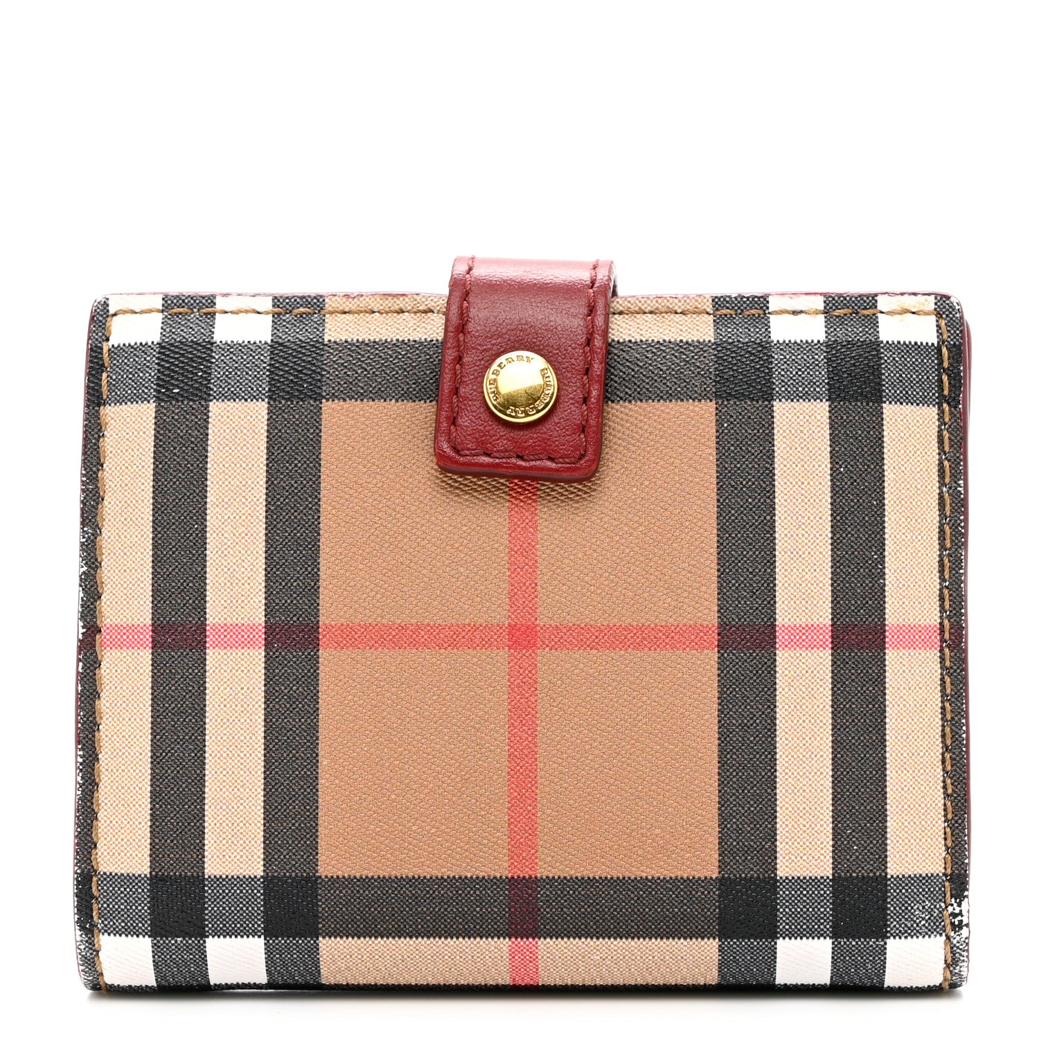 Burberry Canvas Vintage Check Coin Purse Wallet Red 1 of 9