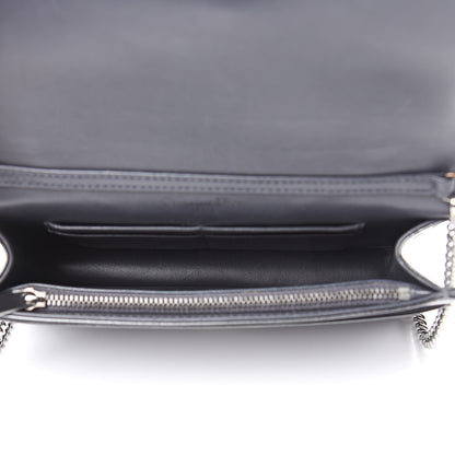 Christian Dior Metallic Patent Micro-Cannage Diorama Wallet on Chain Pouch Onyx Black 5 of 10