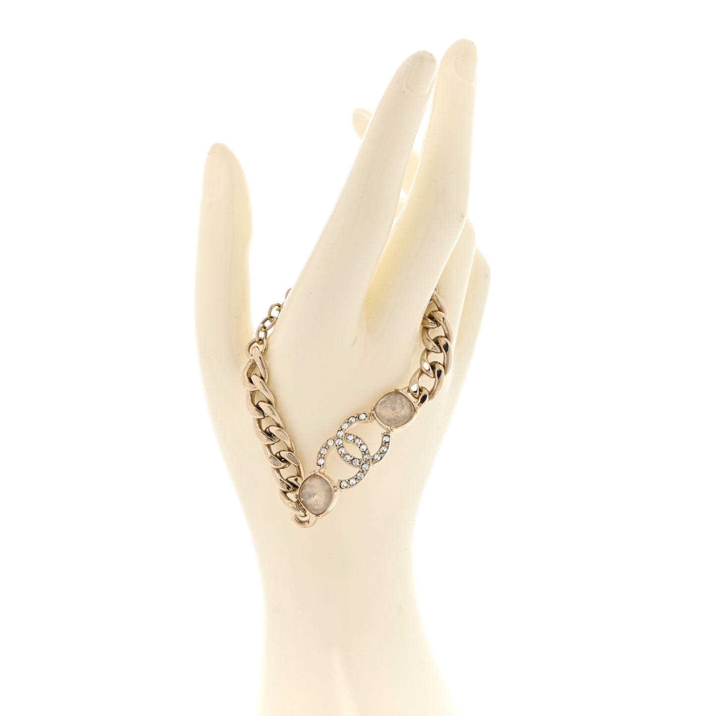 Glass Crystal CC Chain Bracelet Gold