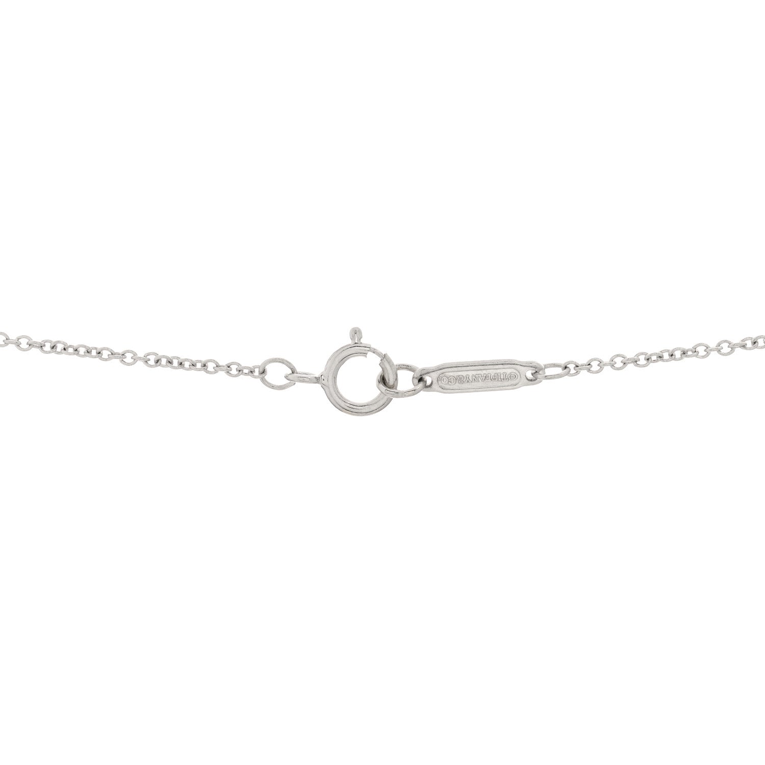 Tiffany Platinum 18K White Gold Diamond Mini Open Circle Pendant Necklace 3 of 3