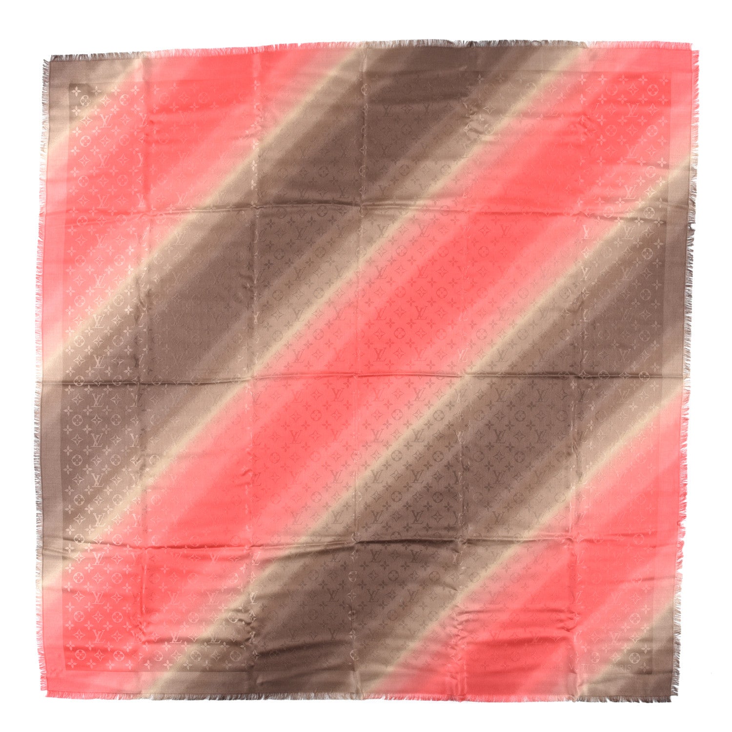 Louis Vuitton Silk Wool Monogram Tie Dye Shawl Rose 1 of 4