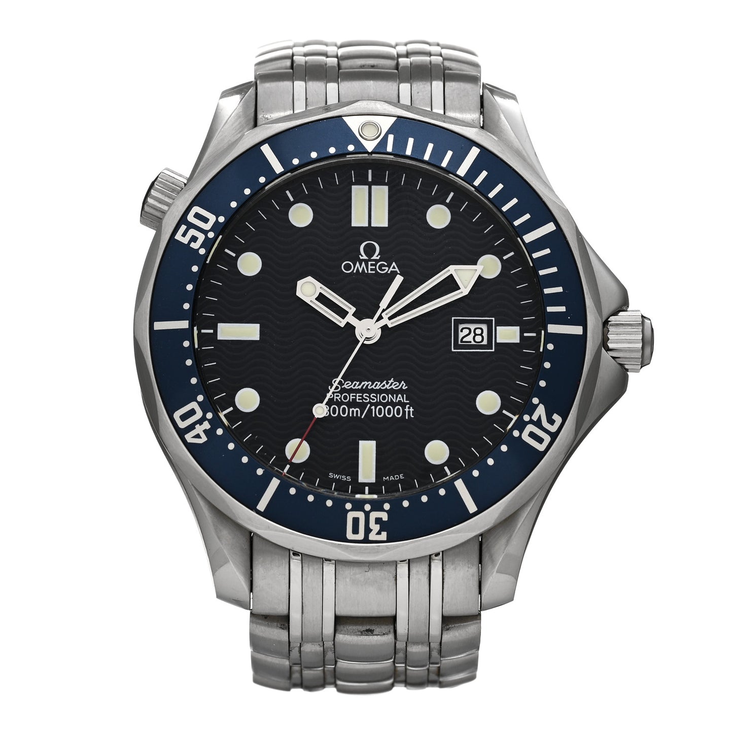 Stainless Steel 41mm Seamaster Professional Quartz Watch Blue 2541.80.00