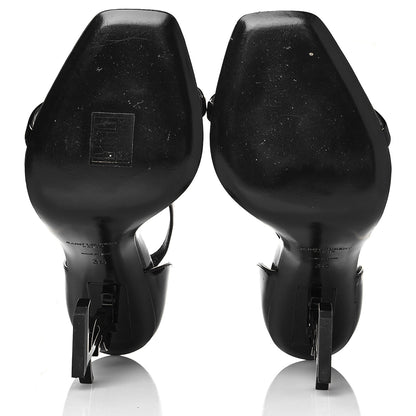 Saint Laurent Patent Calfskin Opyum 110 Sandals 36 Black 5 of 7