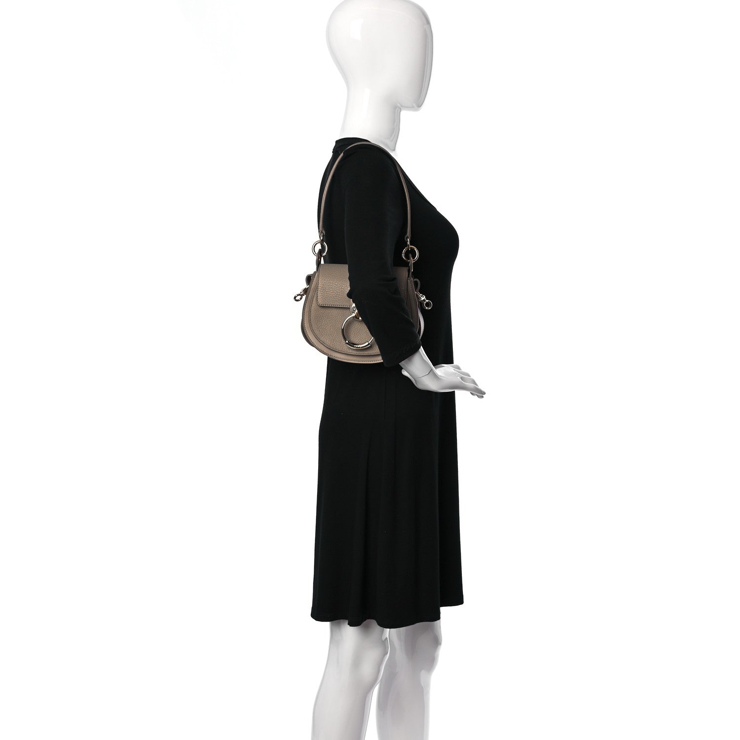 Chloe Grained Calfskin Small Tess Bag Motty Grey 2 of 10