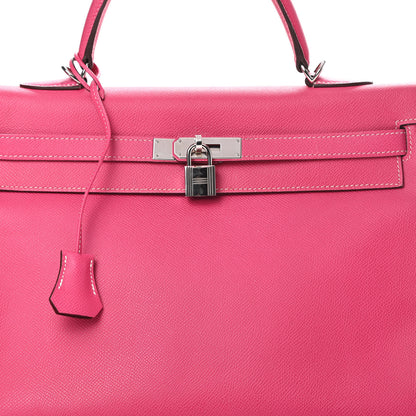 Hermes Epsom Candy Kelly Retourne 35 Rose Tyrien Rubis 8 of 31