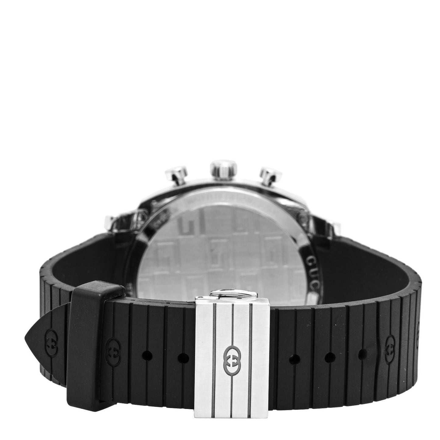 Stainless Steel Rubber 40mm Grip Quartz Watch Black