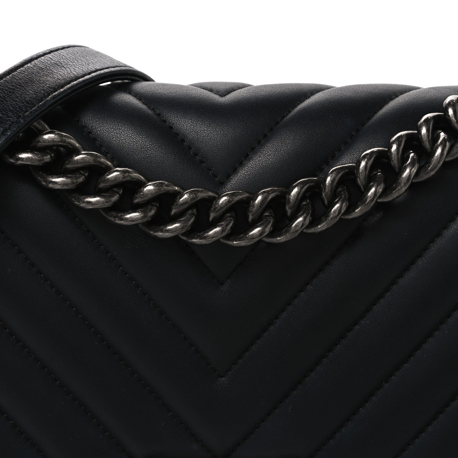 Chanel Calfskin Chevron Quilted Medium Boy Flap Black 8 of 10