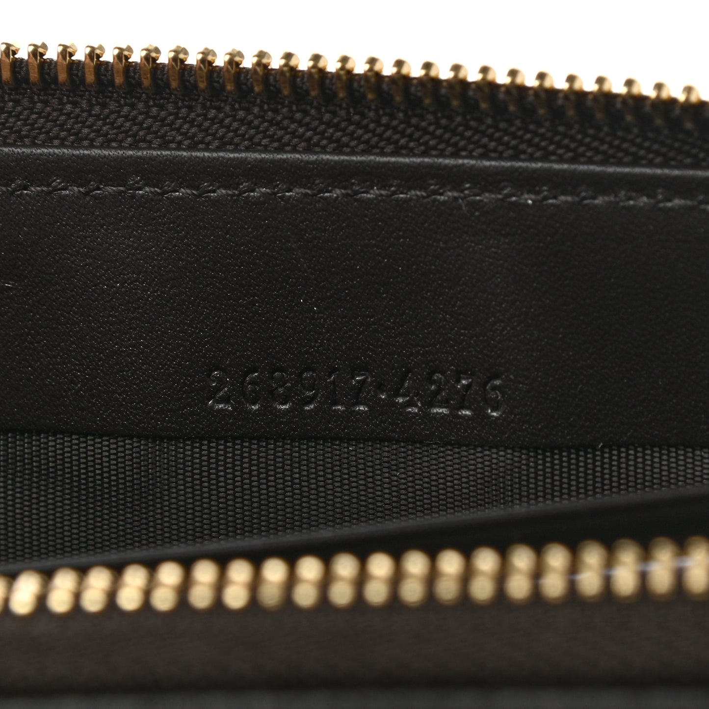 Metallic Monogram Zip Around Wallet Brown