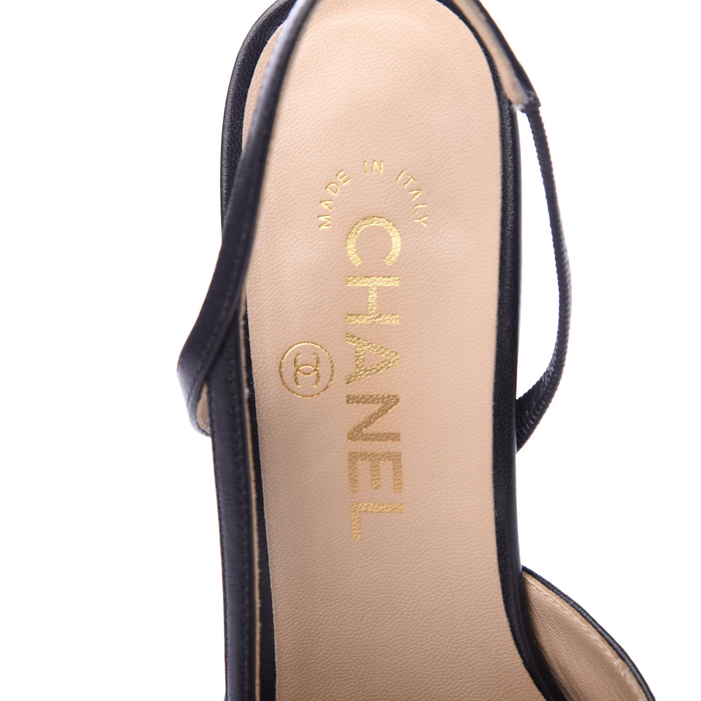 Goatskin Grosgrain Cap Toe CC Slingback Pumps 37.5 Black