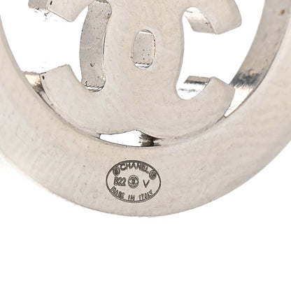 Chanel Crystal CC Round Earrings Silver 4 of 5