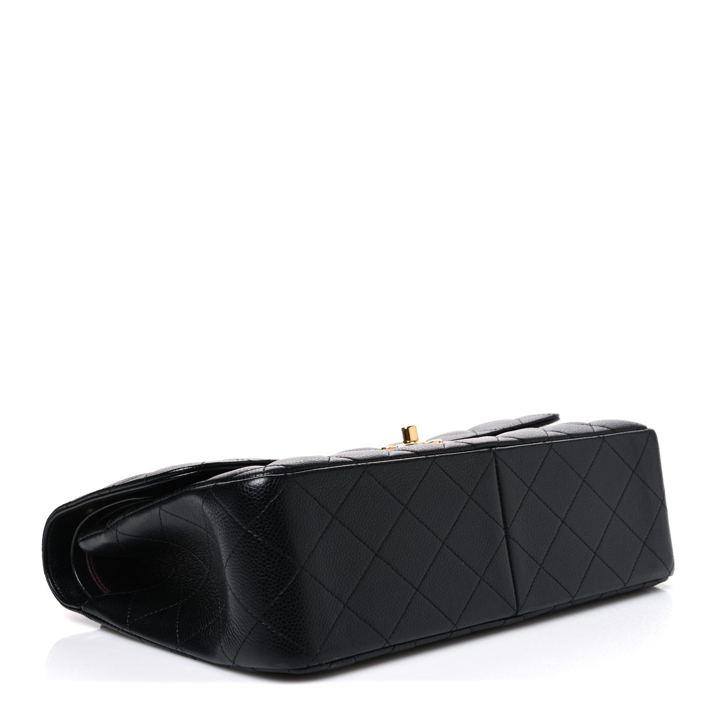 Caviar Quilted Jumbo Double Flap Black