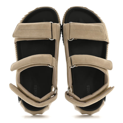 Hermes Suede Goatskin Junior Sandals 37.5 Beige Camel 2 of 10