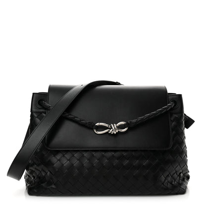 Bottega Veneta Calfskin Intrecciato Medium Andiamo Messenger Bag Black 1 of 11