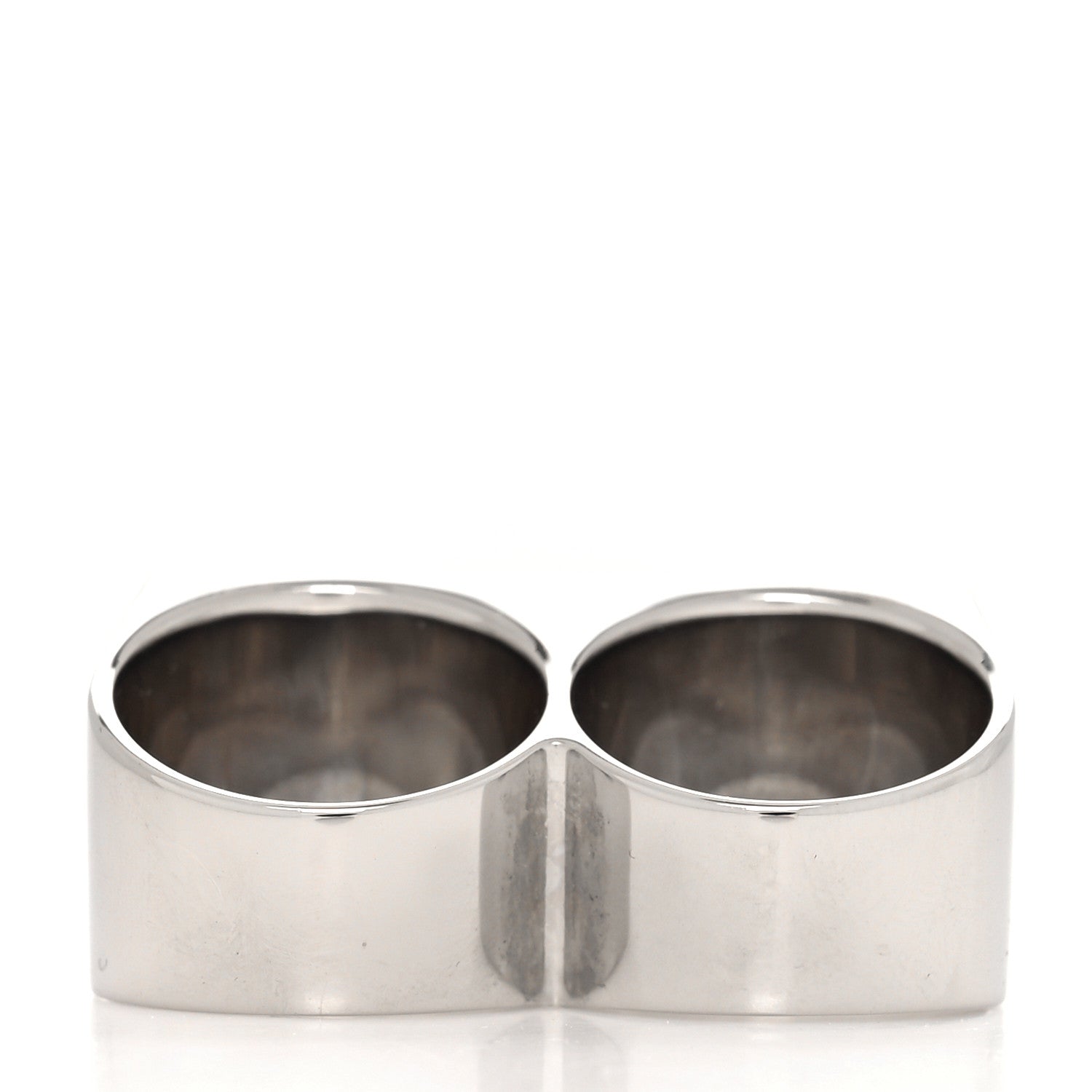 Louis Vuitton X NIGO Stainless Steel Strass Squared Double Ring M Silver 3 of 5