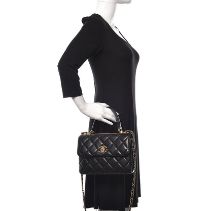 Chanel Lambskin Quilted Small Trendy CC Dual Handle Flap Bag Black 2 of 11