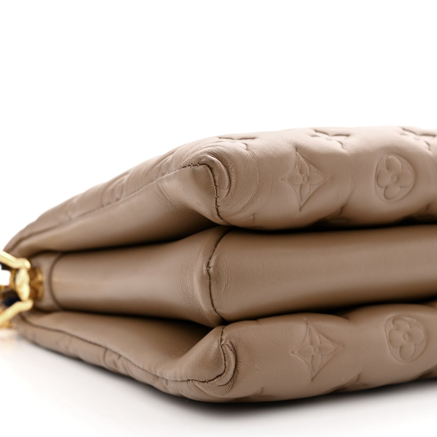 Lambskin Embossed Monogram Coussin PM Taupe