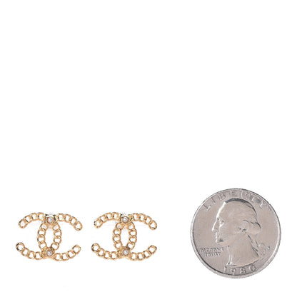 Chanel Chain Pearl CC Earrings Gold 2 of 4