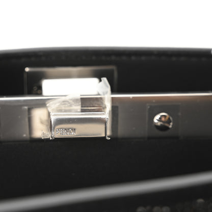 Fendi Crystal Shiny Nappa FF Petite Peekaboo I SEE U Satchel Black 6 of 10