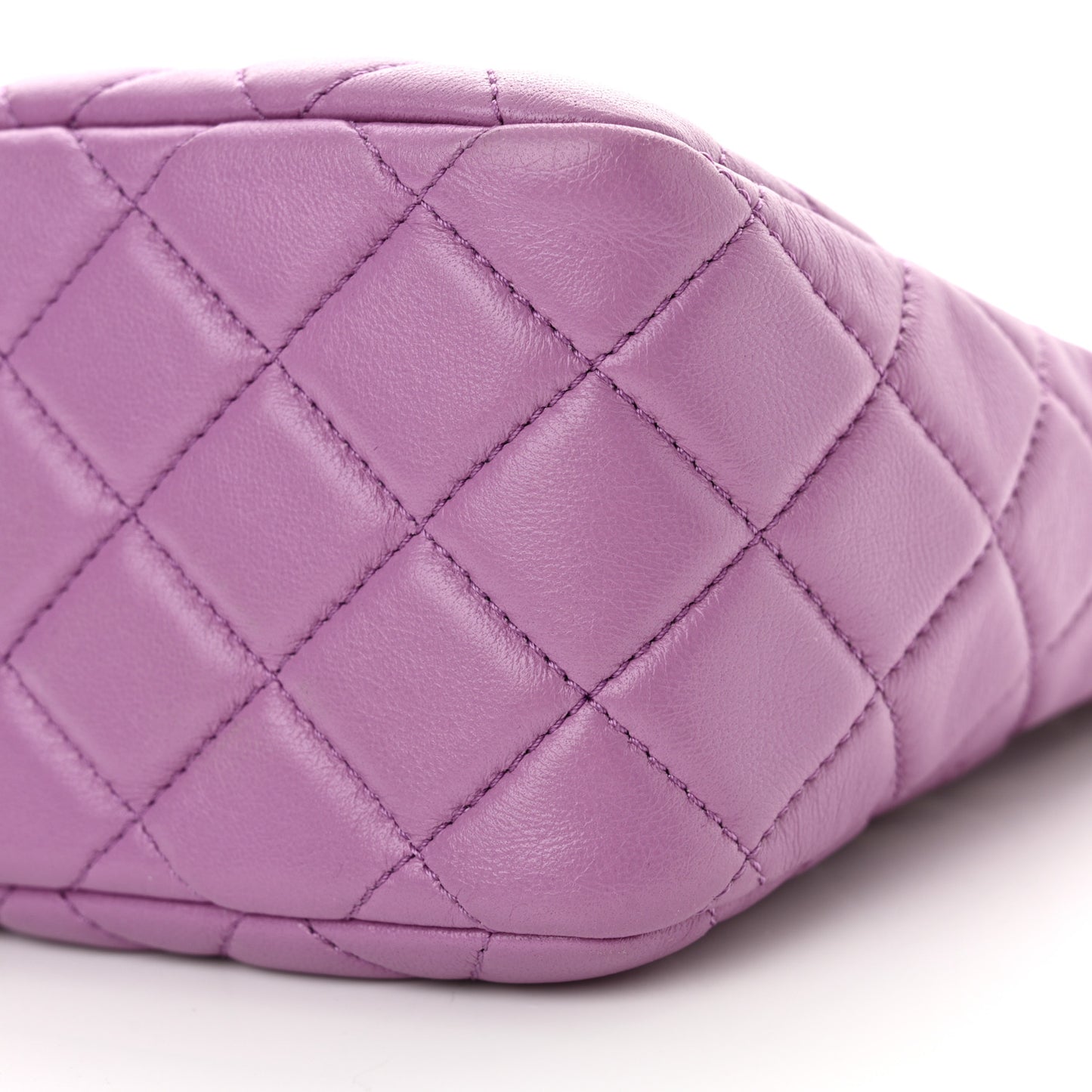 Lambskin Quilted Small Pearl Crush Hobo Purple