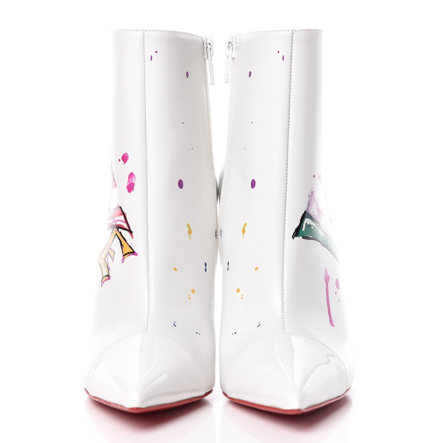 Christian Louboutin Calfskin In Love 100 Booties 36.5 White 2 of 9