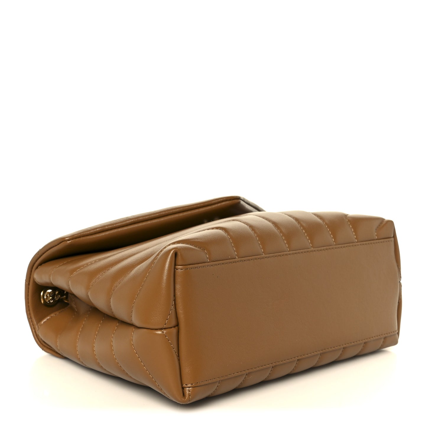 Calfskin Y Quilted Monogram Small Loulou Chain Satchel Dark Natural