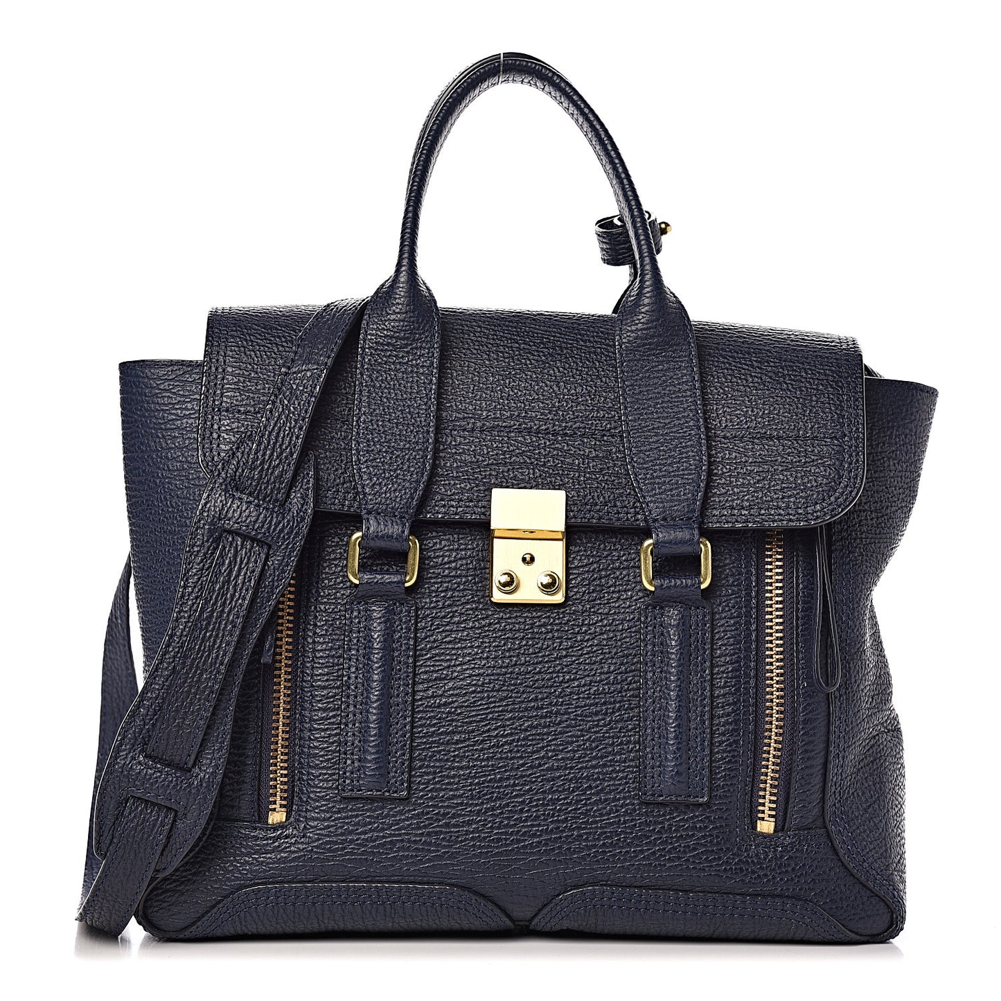 3.1 Textured Calfskin Medium Pashli Satchel Ink