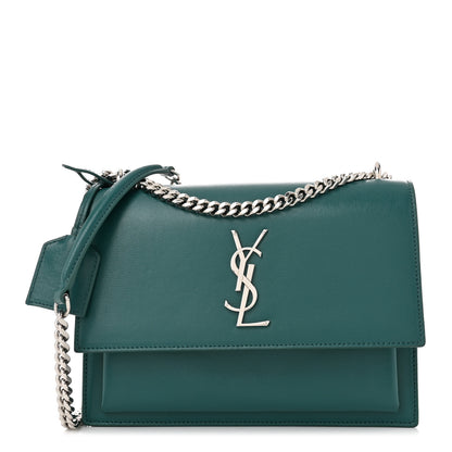 Saint Laurent Calfskin Medium Monogram Sunset Malachite 1 of 10