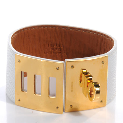 Hermes Epsom Kelly Dog Bracelet White 3 of 6