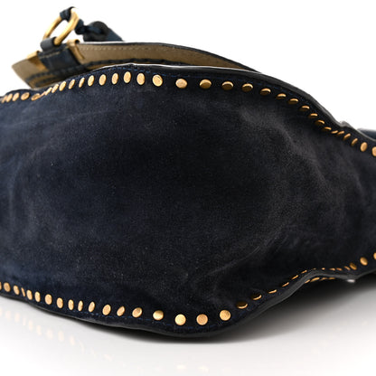 Chloe Suede Calfskin Braided Medium Marcie Satchel Navy 10 of 15