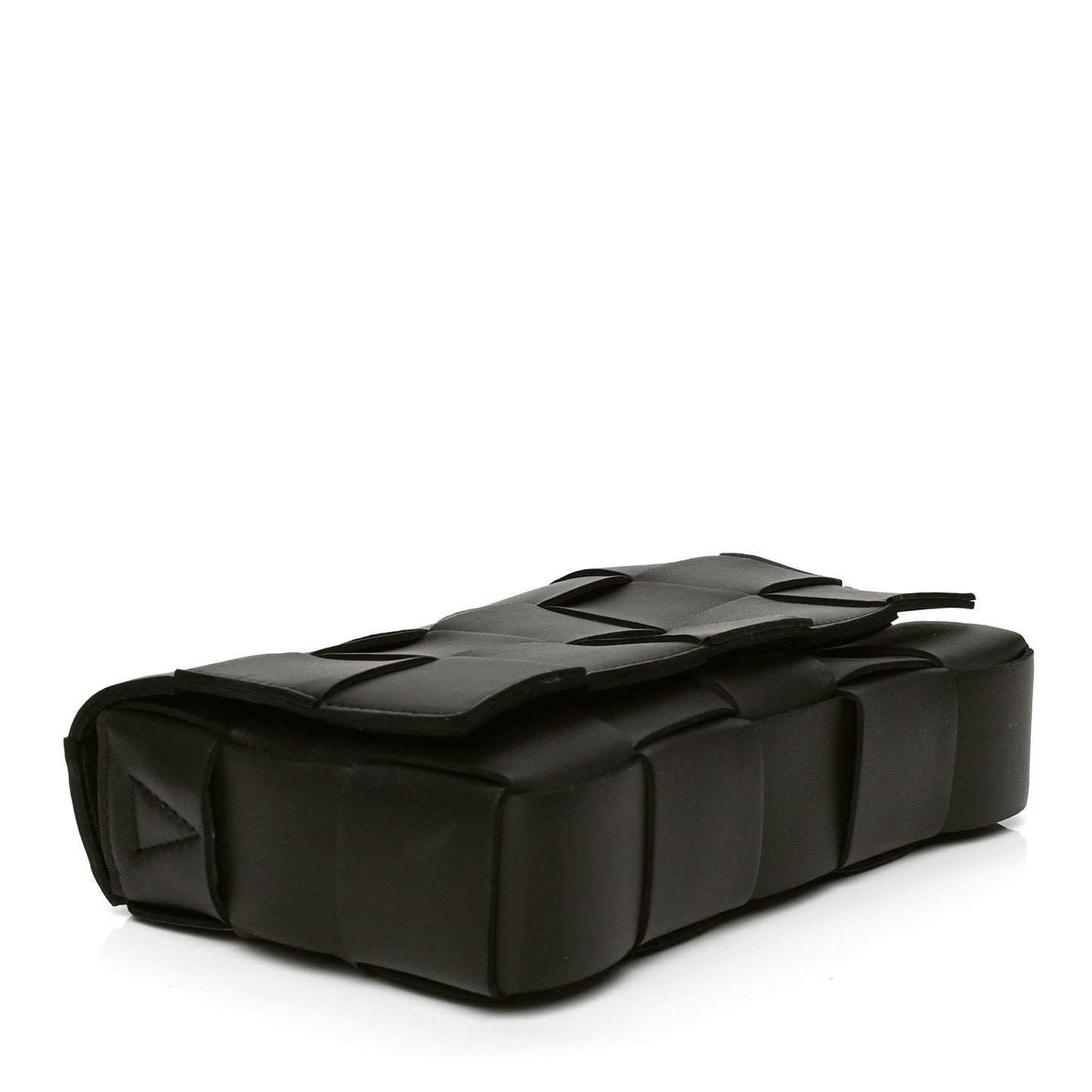 Lambskin Maxi Intrecciato Cassette Crossbody Bag Black