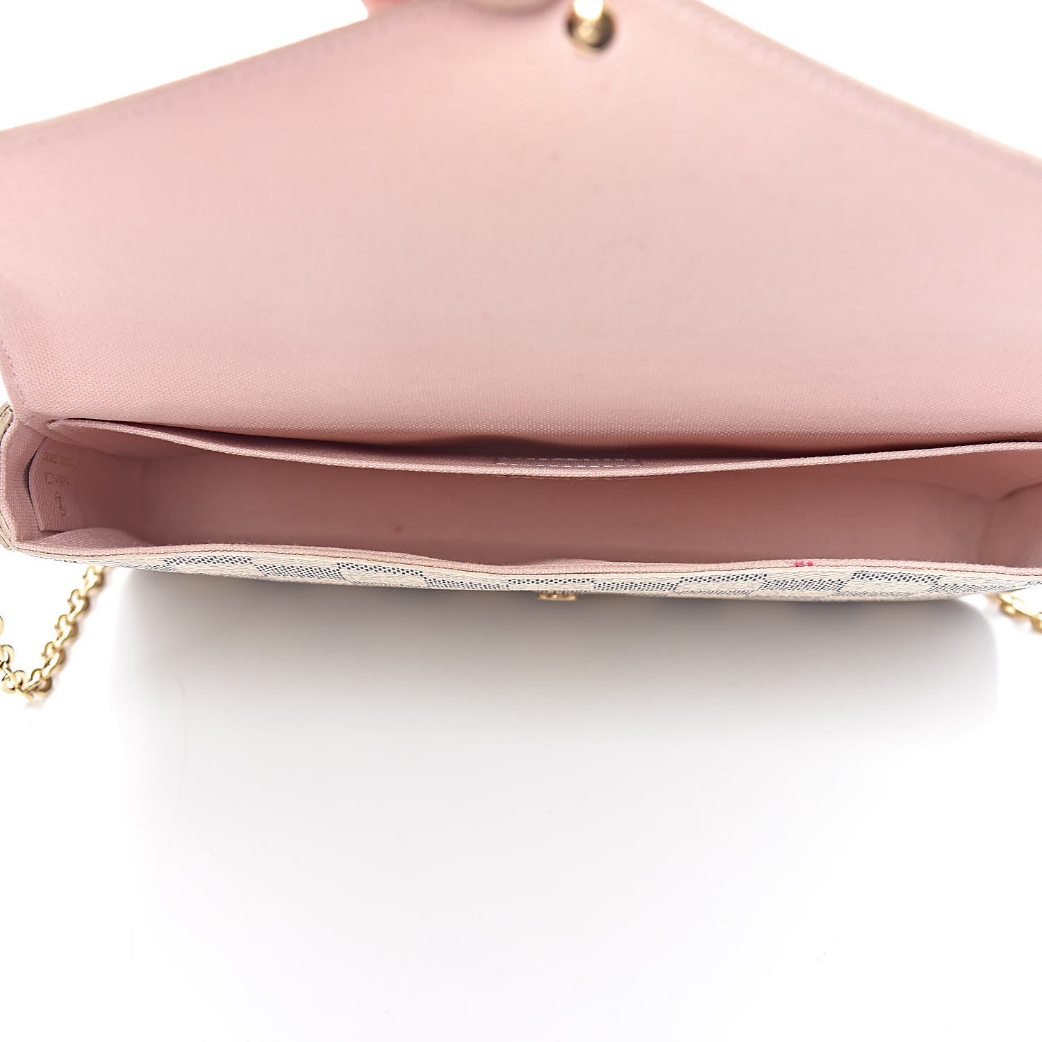 Louis Vuitton Damier Azur Pochette Felicie Chain Wallet Rose Ballerine 5 of 18
