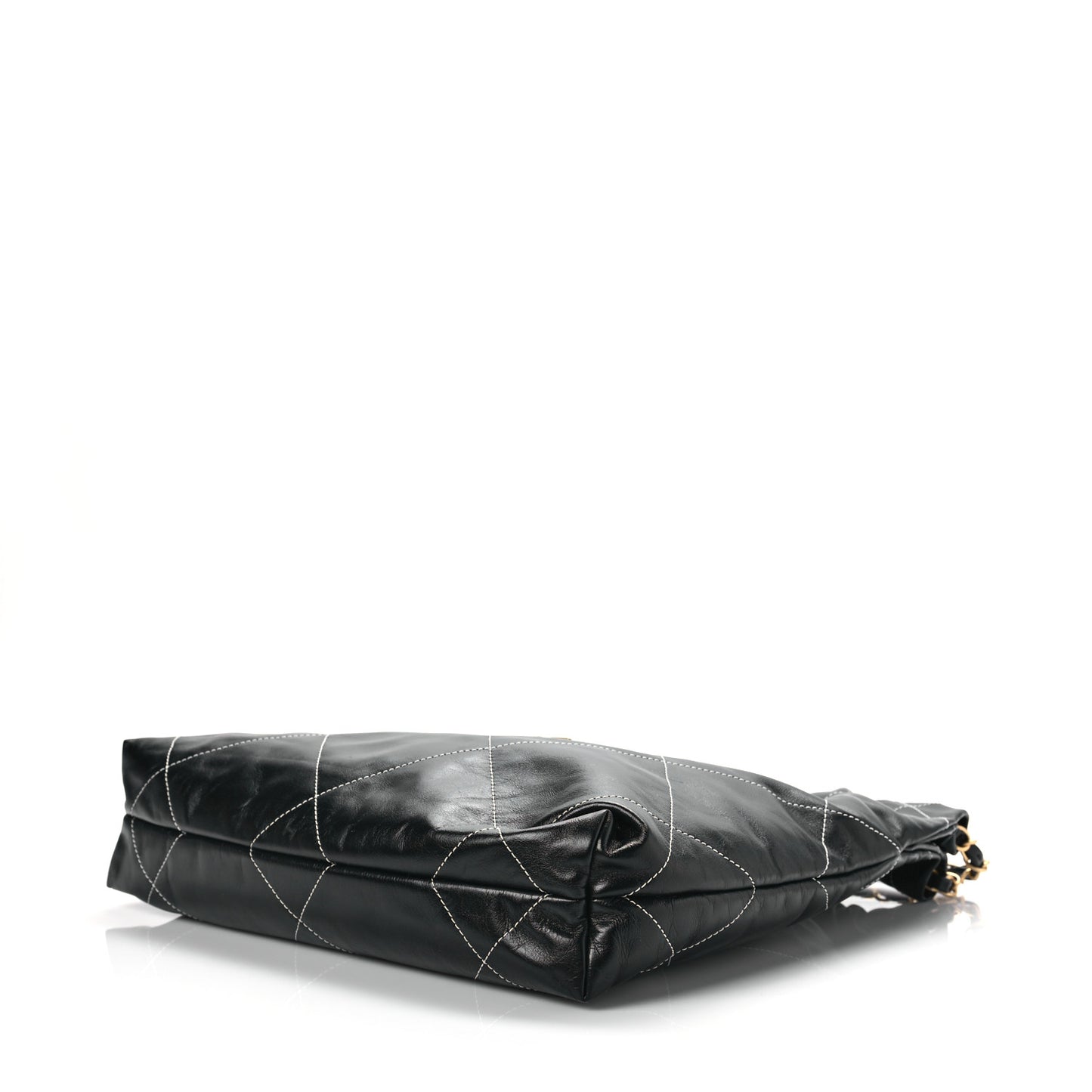 Shiny Calfskin Quilted Small Chanel 22 Black