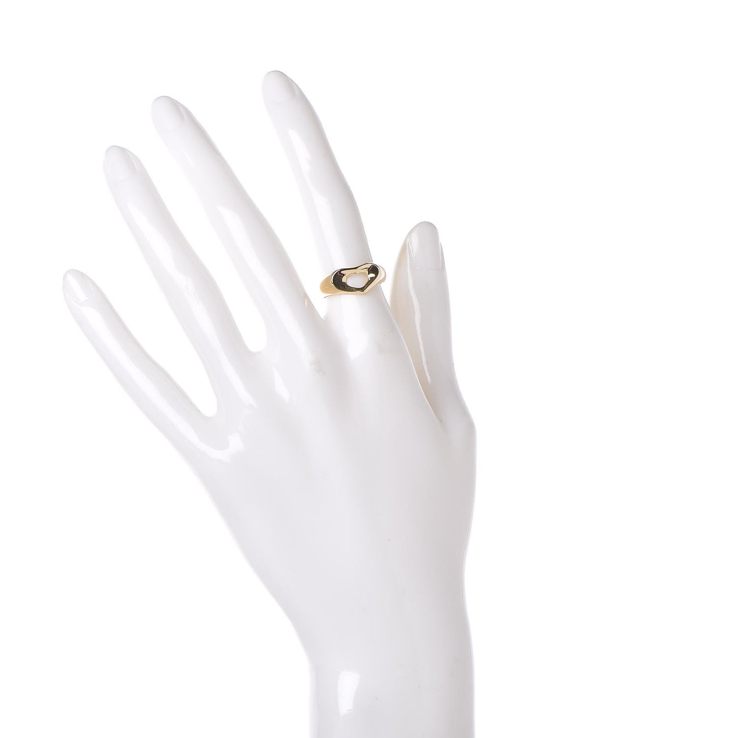 18K Yellow Gold Open Heart Ring 50 5.25