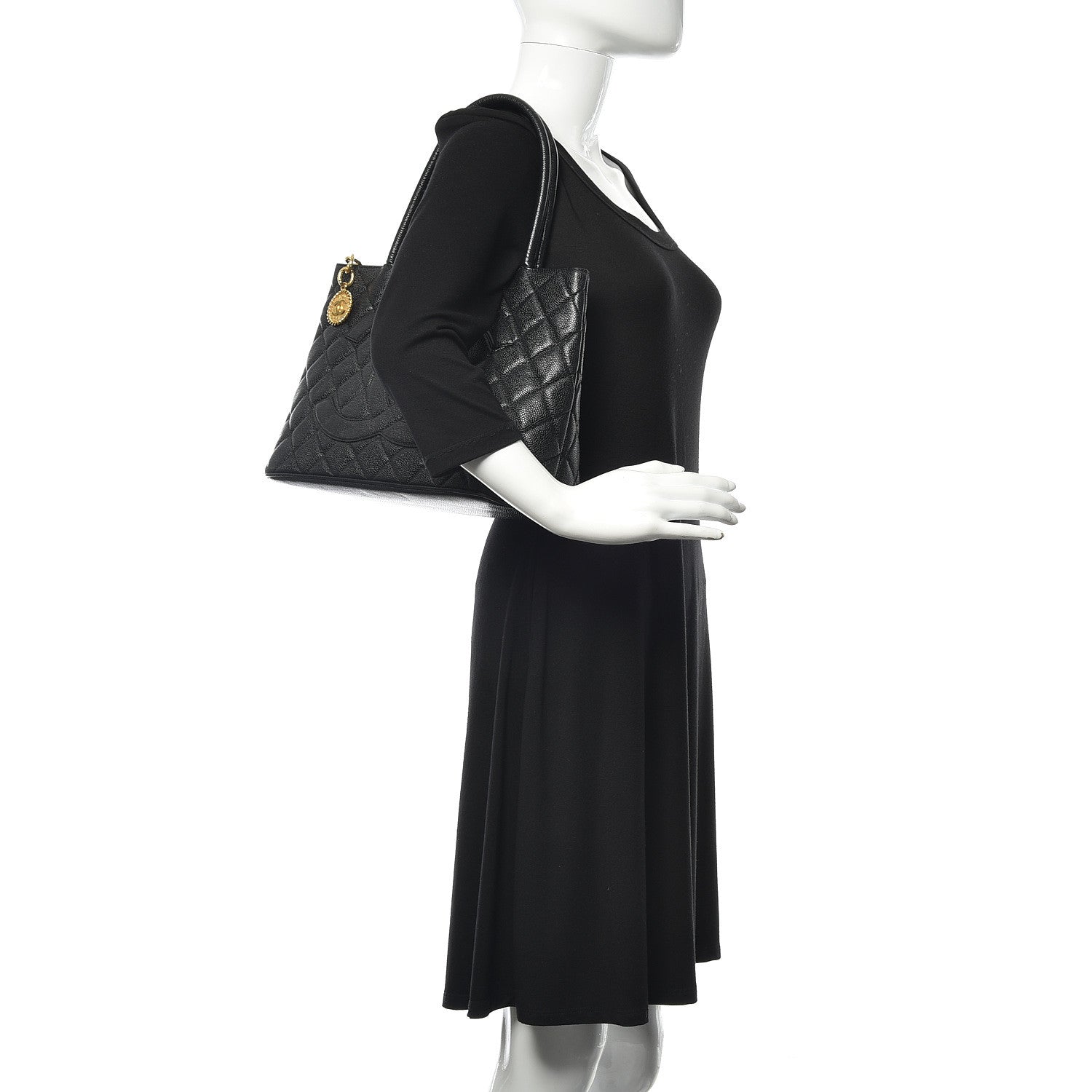 Chanel Caviar Quilted Medallion Tote Black 2 of 12