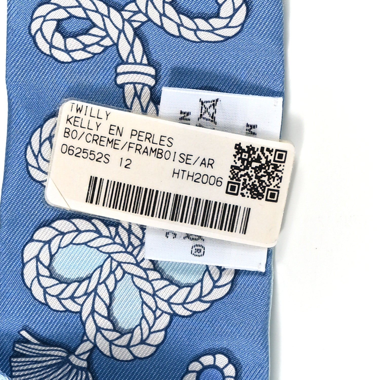 Hermes Silk Galons Et Brandebourg Twilly Ciel Ocean White 3 of 4