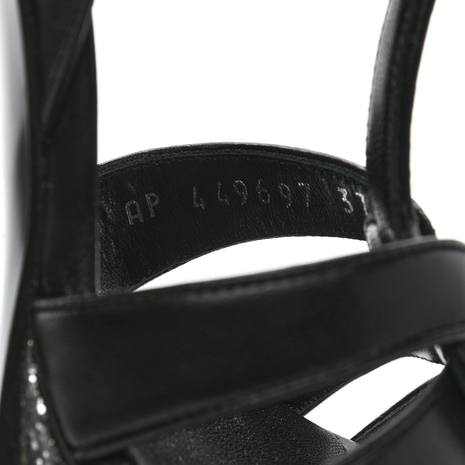 Saint Laurent Nappa Glitter Tribute Sandals 37 Black Argento 8 of 8