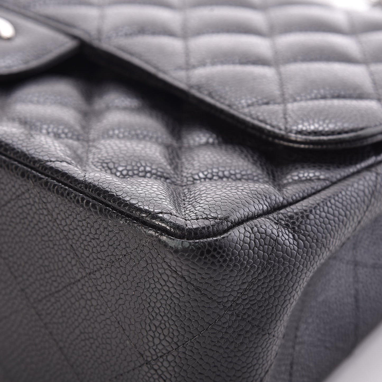 Caviar Quilted Jumbo Double Flap Black