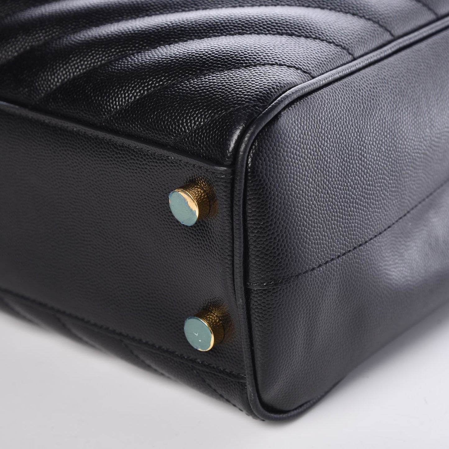 Grain De Poudre Matelasse Chevron Monogram Shopping Bag Black