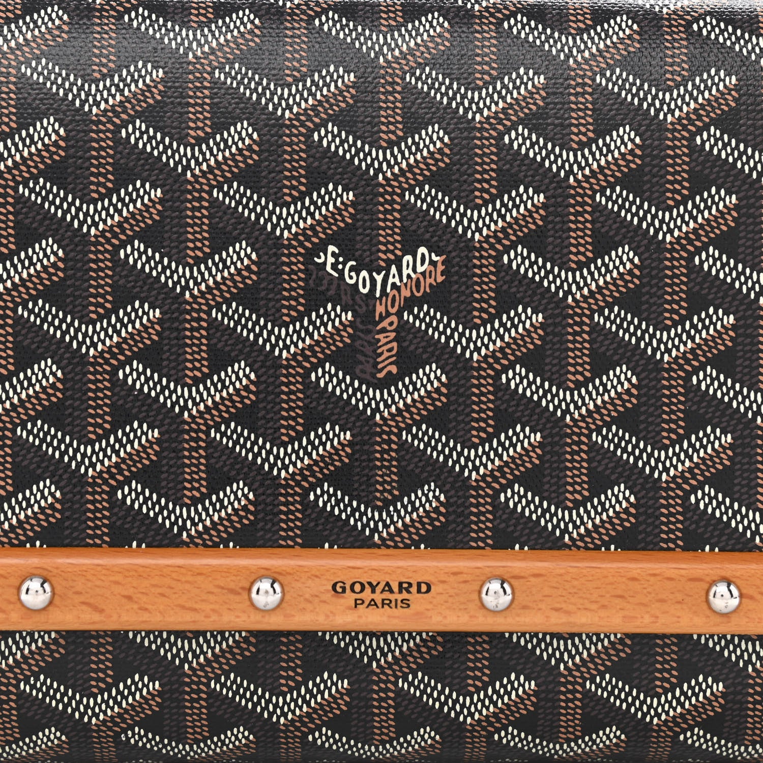 Goyard Goyardine Monte Carlo Bois Clutch With Strap Black 7 of 11