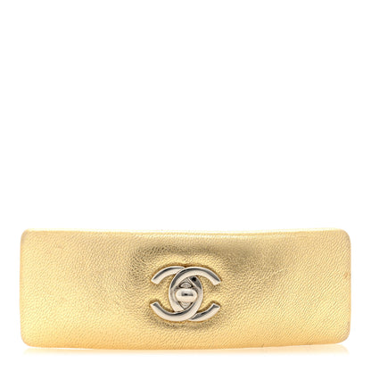 Chanel Metallic Lambskin Turnlock CC Hair Clip Barrette Gold 1 of 3