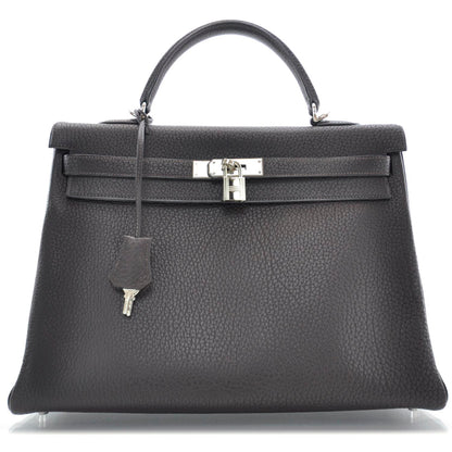 Hermes Togo KELLY 35 Handbag Ebene Palladium Hardware 1 of 11